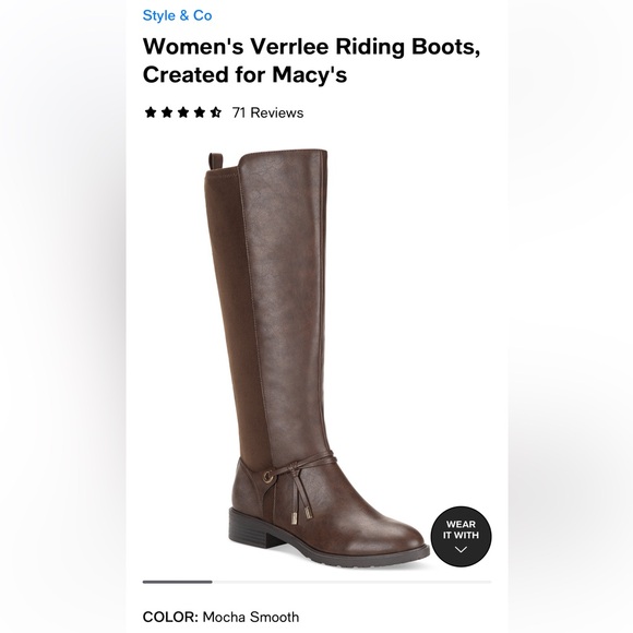 Style & Co. Verrlee Riding Boots Brown NWT! Size 9.5 - Picture 4 of 7